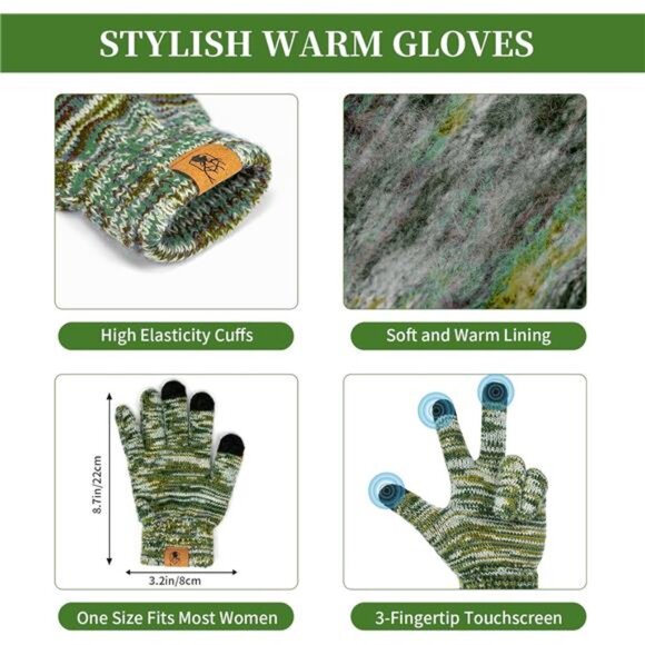 Honnesserry Winter‎ Warm Beanie Hat Scarf and Touchscreen Gloves Set for Womens - Picture 3 of 7